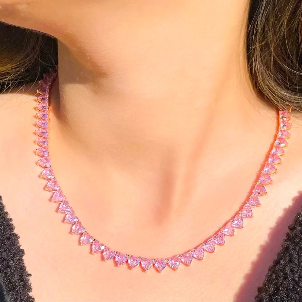 ✨Tennis Heart Rose Gold Necklace ✨